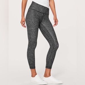 Lululemon Align Pant II (25") Luminesce Splatter Ice Grey Black Leggings Size 6